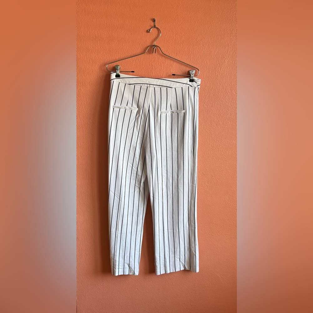 Lysse White Vertical Pinstripe Trousers
